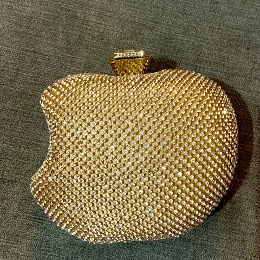 Gold Jeweled Apple Clutch - Picture 3 of 9